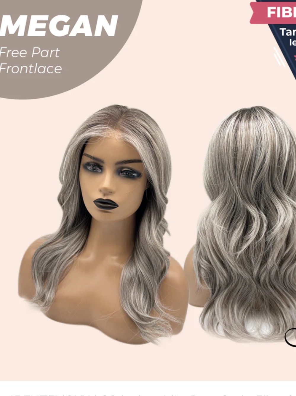 JBEXTENSION MEGAN GREY WIG, WITH TAGS, FIBER X - Picture 2 of 6